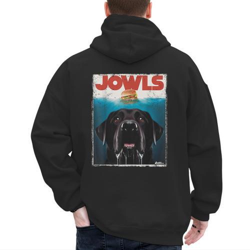 Lab Jowls Tee Labrador Retriever Mom Top Dad Men's Hoodie Back Print - Father's Day Fun