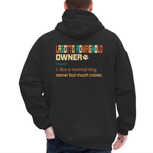 Lagotto Romagnolo Vintage Retro Dog Mom Dad Men's Hoodie Back Print - Father's Day Fun