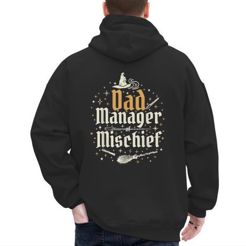 Magical Dad Manager Of Mischief Birthday Boys Girls Men's Hoodie Back Print - Father's Day Fun