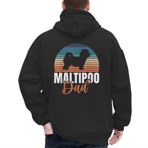 Maltipoo Dad Men's Hoodie Back Print - Father's Day Fun