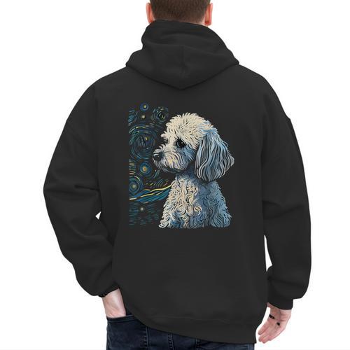 Maltipoo Starry Night Van Gogh Maltipoo Mom Dad Owner Men's Hoodie Back Print - Father's Day Fun