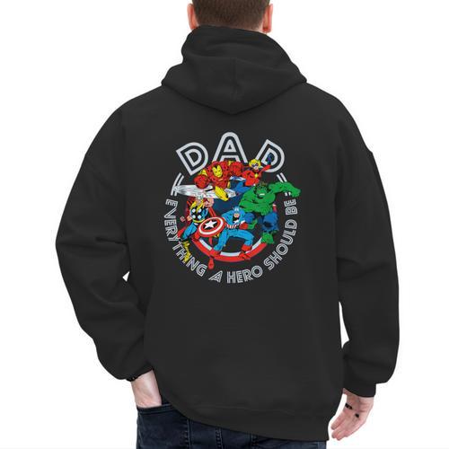 Marvel Comics Retro Classic Father's Day Avengers Hero Dad Men's Hoodie Back Print - Father's Day Fun