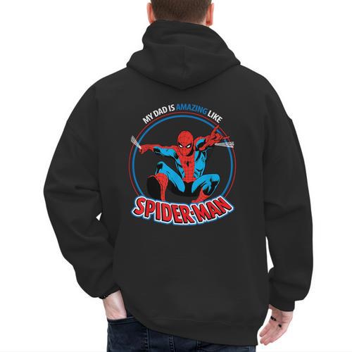 Marvel Dad Is Amazing Like Spider-Man Father's Day Men's Hoodie Back Print - Father's Day Fun