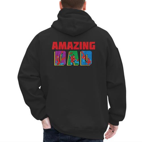 Marvel Spider-Man Amazing Dad Birthday Father’s Day Men's Hoodie Back Print - Father's Day Fun