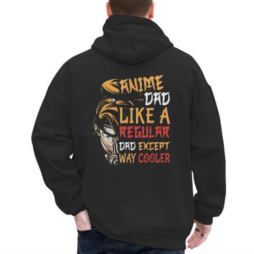 Men Anime Father's Day Anime Dad Except Way Cooler Men's Hoodie Back Print - Father's Day Fun