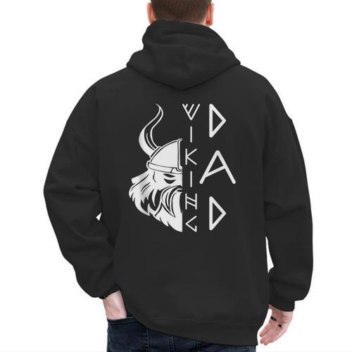 Men Celtic Norse Mythology Viking Dad Men's Hoodie Back Print - Father's Day Fun