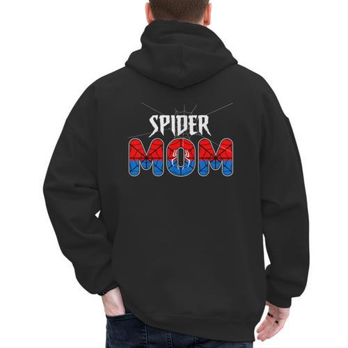 Mom And Dad Spider Family Matching Birthday Halloween Men's Hoodie Back Print - Father's Day Fun