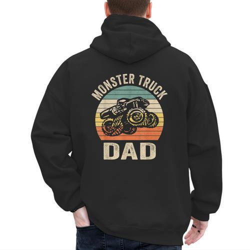 Monster Truck Dad Shirt Retro Vintage Monster Truck Shirt Men's Hoodie Back Print - Father's Day Fun