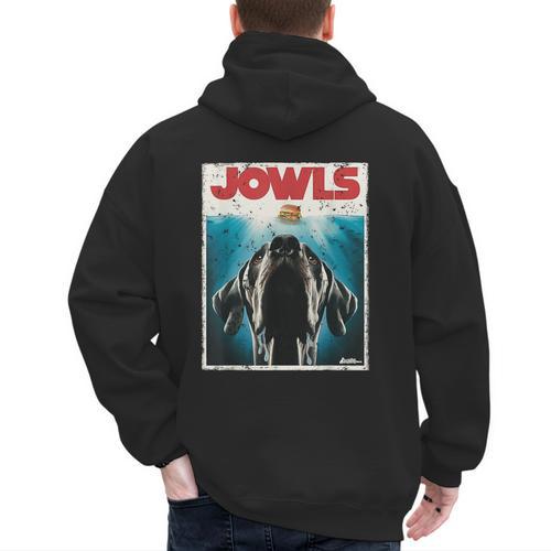 MonsterMuttz Great Dane Jowls Paws Top Drooling Dog Mom Dog Dad Men's Hoodie Back Print - Father's Day Fun