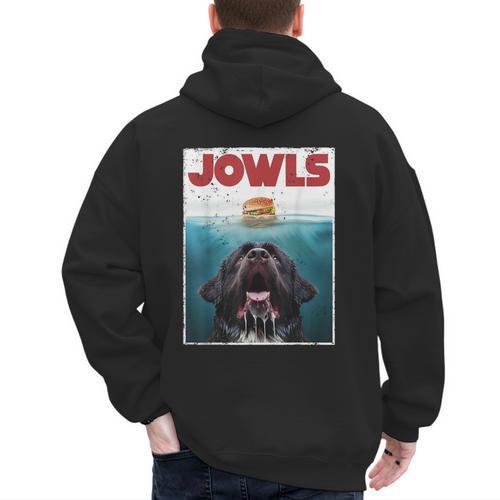 Newfoundland Dog Newfie Lab Jowls Burger Dog Mom Dad Men's Hoodie Back Print - Father's Day Fun