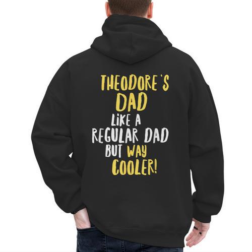 Theodore's Dad Text Men Boys Men's Hoodie Back Print - Father's Day Fun