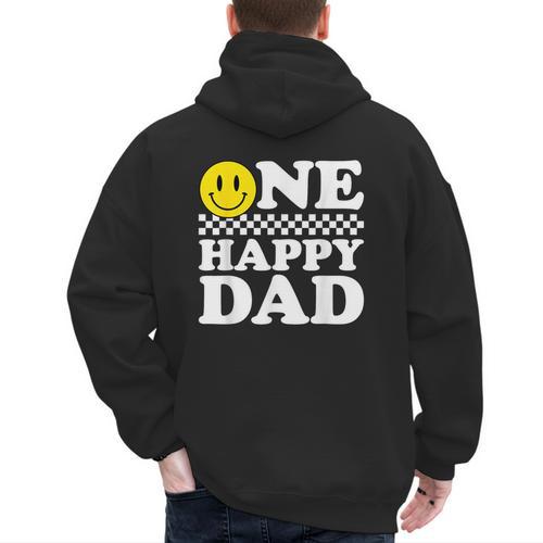 One Happy Dude Dad 1st Birthday Family Matching Men's Hoodie Back Print - Father's Day Fun