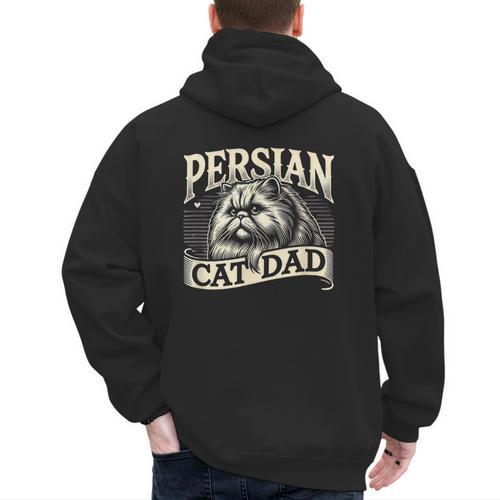 Persian Cat Dad Persian Cats Persian Cat Lover Men's Hoodie Back Print - Father's Day Fun