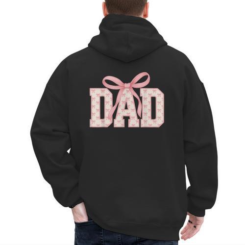 Pink Bow Dad Dad Life Best Dad Ever Father's Day Tees Men's Hoodie Back Print - Father's Day Fun