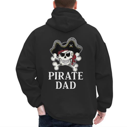 Pirate Father Pirate Dad Halloween Men's Hoodie Back Print - Father's Day Fun