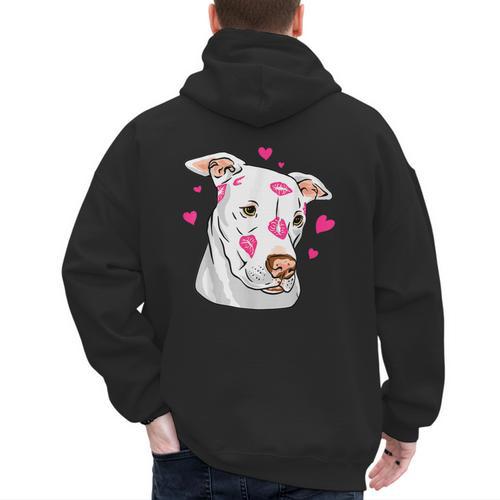 Pitbull Love Pitbull Moms Dads Men's Hoodie Back Print - Father's Day Fun