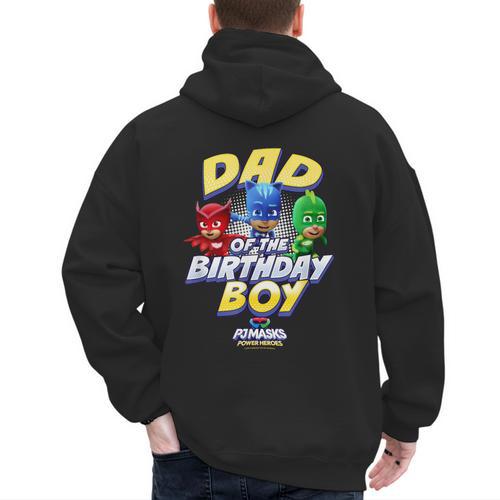 PJ Masks Group Shot Dad Of The Birthday Boy Logo Men's Hoodie Back Print - Father's Day Fun