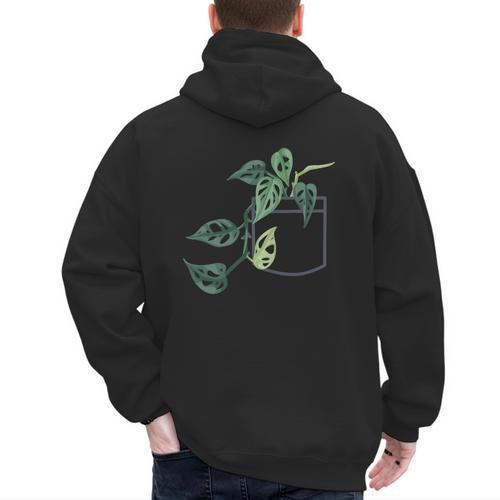 Plant Dad Plant Mom Grow Monstera Adansonii Urban Gardener Men's Hoodie Back Print - Father's Day Fun