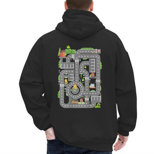 Play Cars On Dad's Back Shirt Kids And Fathers Play Men's Hoodie Back Print - Father's Day Fun