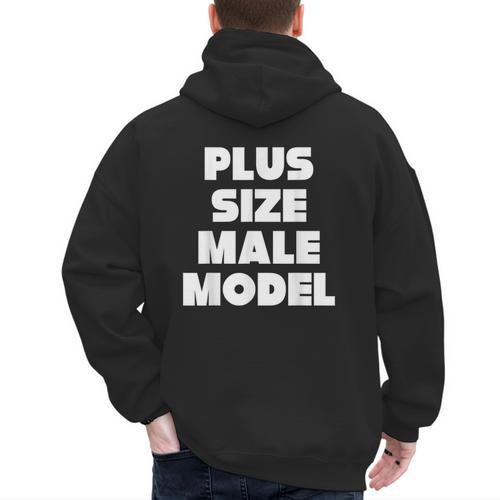 Plus Size Male Model Fat Guy Or Dad BOD Men's Hoodie Back Print - Father's Day Fun