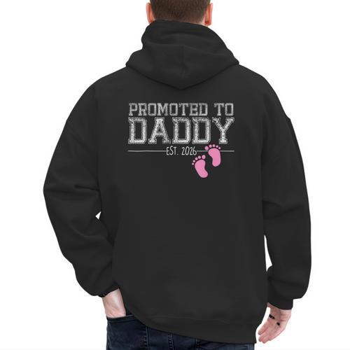 Promoted To Daddy Est 2026 Shirt New Daddy New Dad Men's Hoodie Back Print - Father's Day Fun