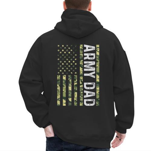 Proud Army Dad United States USA Flag For Father's Day Men's Hoodie Back Print - Father's Day Fun