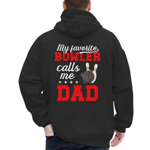 Proud Bowling Dad Of A Bowler Dad Bowling Father Men's Hoodie Back Print - Father's Day Fun