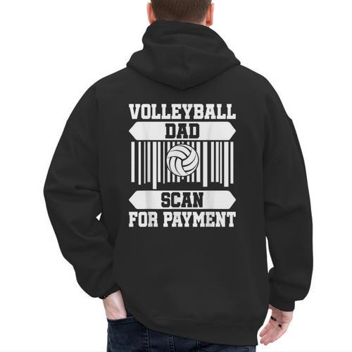 Proud Volleyball Dad Father's Day Men's Hoodie Back Print - Father's Day Fun