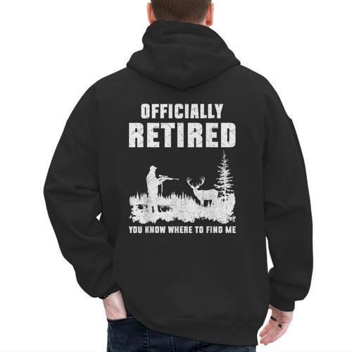 Retirement 2025 Retire Deer Hunting Retired For Dad Men's Hoodie Back Print - Father's Day Fun