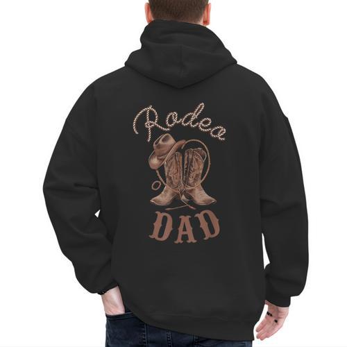 Rodeo Dad Western Cowboy Birthday Boy Family Matching Party Men's Hoodie Back Print - Father's Day Fun