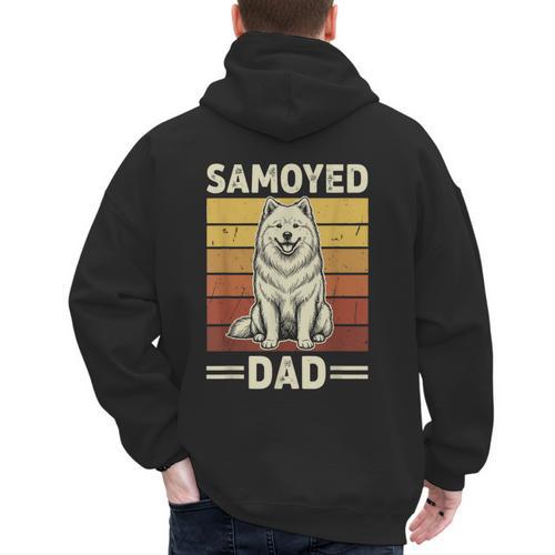 Samoyed Dad Men's Hoodie Back Print - Father's Day Fun