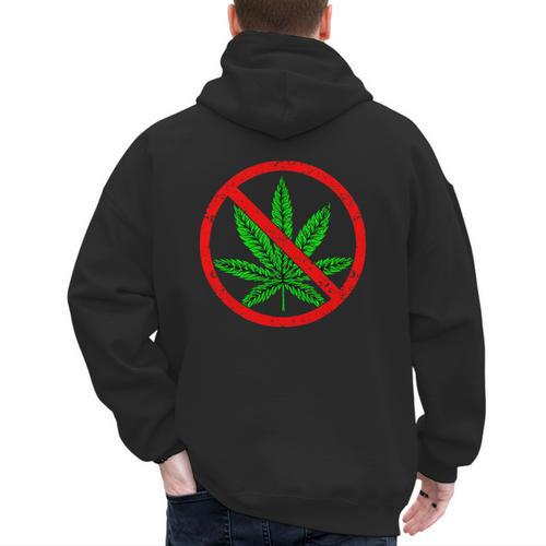 Say No Cannabis Anti-Marijuana Retro Weed Parent Dad Mom Men's Hoodie Back Print - Father's Day Fun