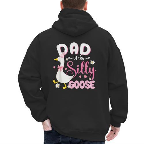 Silly Dad Goose Dad 1st Birthday Family Matching Party Men's Hoodie Back Print - Father's Day Fun