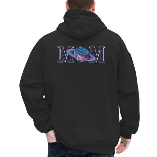 Space Mom Family Matching Dad Space Birthday Theme Party Men's Hoodie Back Print - Father's Day Fun