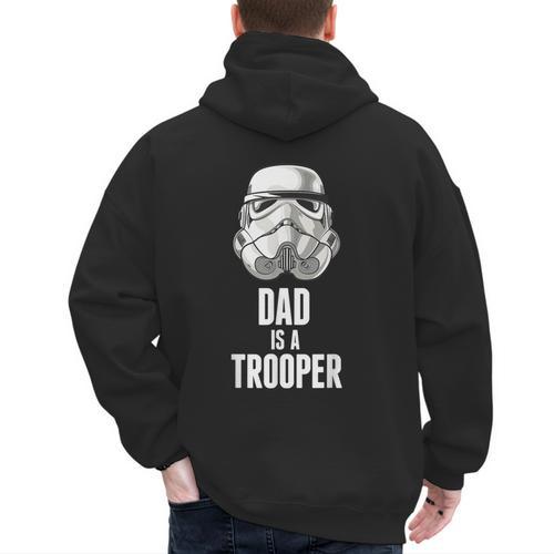 Star Wars Father's Day Stormtrooper Dad Is A Trooper Vintage Men's Hoodie Back Print - Father's Day Fun