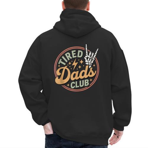 Tired Dads Club Men's Hoodie Back Print - Father's Day Fun