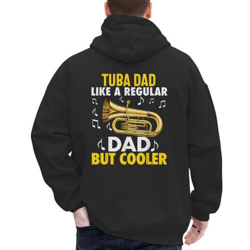 Tuba Player Men Dad Grandpa Marching Band Brass Tubist Men's Hoodie Back Print - Father's Day Fun
