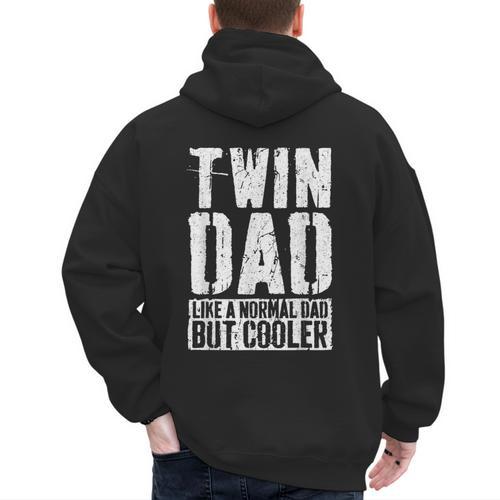 Twin Dad Shirt Men Dad Of Twins Fathers Day Men's Hoodie Back Print - Father's Day Fun