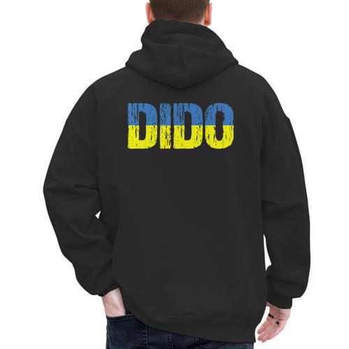 Ukrainian Dido Grandfather Dad Ukraine Flag Distressed Men's Hoodie Back Print - Father's Day Fun
