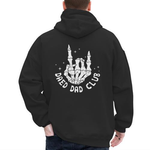 Vintage Dead Dad Club Matching 2 Sides Fathers Day Men's Hoodie Back Print - Father's Day Fun