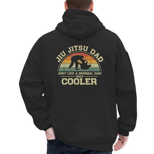 Vintage Jiu Jitsu Dad Just Like A Normal Dad Only Cooler Men's Hoodie Back Print - Father's Day Fun