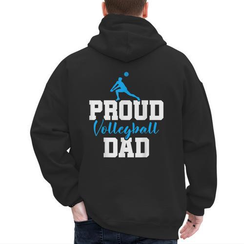 Volleyball Player Team Dad Father Proud Volleyball Dad Men's Hoodie Back Print - Father's Day Fun