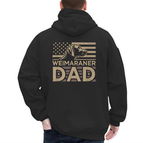 Weimaraners Lover & Weimaraner Shirts Weimaraner Dad -Adults -Kids - Small Short Sleeve V-Neck Polyester Casual Humorous Lover All Seasons Men's Hoodie Back Print - Father's Day Fun