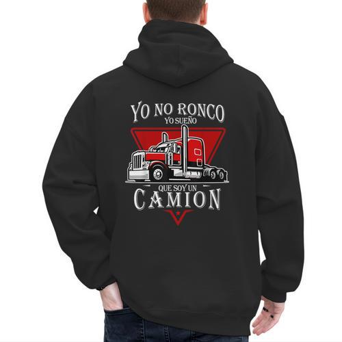 Yo No Ronco Yo Sueno Que Soy Un Camion Latin Dad Spanish Men's Hoodie Back Print - Father's Day Fun