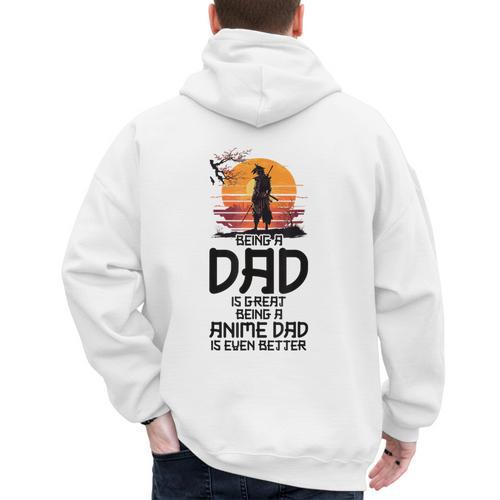 Anime Dad Jokes Father's Day Anamae Otaku Manga Japan Men's Hoodie Back Print - Father's Day Fun