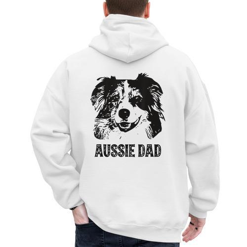 Aussie Dad Australian Shepherd Dog Dad For Men Men's Hoodie Back Print - Father's Day Fun