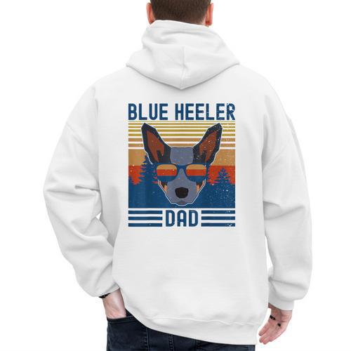 Australian Cattle Dog Blue Heeler Dad Men's Hoodie Back Print - Father's Day Fun