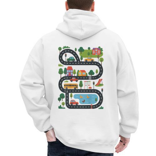 On Back Tired Dads Club Car Race Track On Dad Daddy Men's Hoodie Back Print - Father's Day Fun