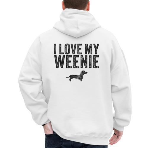 Dachshund Dog I Love My Weenie Dad Mom Dog Lover Men's Hoodie Back Print - Father's Day Fun
