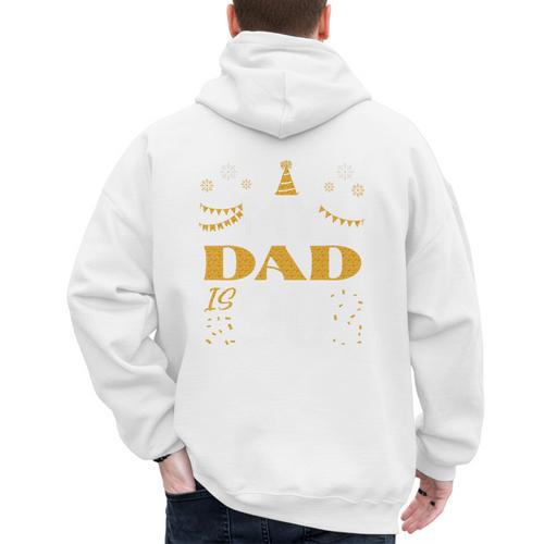 My Dad Is 90 90th Birthday 1935 90 Years Old Father Daddy Premium Tri-Blend Men's Hoodie Back Print - Father's Day Fun